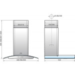 Каминная вытяжка Elikor Аметист 90Н-650-К3Д нержавейка/тонированный