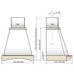 Каминная вытяжка Elikor Ротонда 60П-650-П3Л бежевый/дуб/белый патина