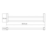 Держатель полотенец штанга двойная WasserKraft Berkel K-6840