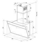 Каминная вытяжка Krona Kristen S 900 white/inox