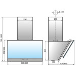 Каминная вытяжка Elikor Жемчуг S4 90П-700-Е4Д антрацит/черный