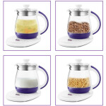 Чайник электрический Kitfort КТ-6130-1 белый/фиолетовый