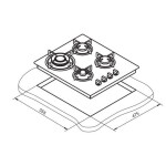 Встраиваемая газовая варочная панель Darina T1 BGM 341 11 W