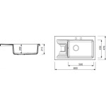 Кухонная мойка Marmorin HALIT black METALIC 1b1d R (520 113 012)