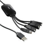 Разветвитель USB 2.0 Buro BU-HUB4-0.3-U2.0 Splitter черный