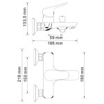 Смеситель для ванны WasserKraft Lippe 4501 хром