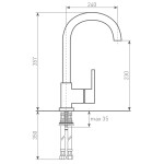 Смеситель для мойки Zigmund & Shtain ZS 1600 темная скала