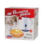 Чайник электрический Великие реки Томь-1 белый/синий