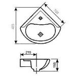 Раковина Santeri Радиан угловая 40.5х37.4 см ( 1.3130.9.S00.10B.0)