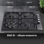 Встраиваемая газовая варочная панель Zigmund & Shtain GN 98.61 B