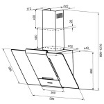 Каминная вытяжка Krona Talli 600 inox/black glass 3P