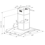 Островная вытяжка Maunfeld Ancona PlusA 90 нержавеющая сталь/прозрачное стекло