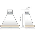 Каминная вытяжка Elikor Вилла Луизиана 90П-650-П3Д бежевый/бук орех