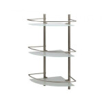 Полка стеклянная угловая тройная с бортиком WasserKraft K-3733 матовый хром