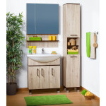 Зеркало-шкаф Бриклаер Карибы 75 дуб кантри/венге