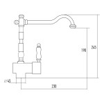 Смеситель для кухни Kuppersberg Paris KG400 GREY METAL/CH