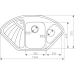 Кухонная мойка Zigmund & Shtain ECKIG 1000.2 млечный путь