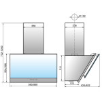 Каминная вытяжка Elikor Жемчуг S4 90П-700-Е4Д антрацит/черный