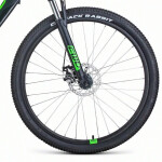 Велосипед Forward Apache 27,5 2.0 D черный матовый/ярко-зеленый 2022 г 17" RBK22FW27303