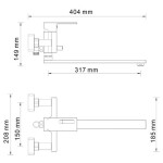 Смеситель для ванны WasserKraft Alme 1502L хром
