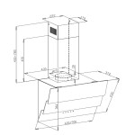 Каминная вытяжка Maunfeld Manchester Light 90 черное стекло