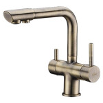 Смеситель для кухонной мойки WasserKraft A8037 светлая бронза