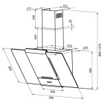 Каминная вытяжка Krona Talli 600 inox/black glass 3P