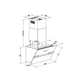 Каминная вытяжка Maunfeld Mersey 60 нержавеющая сталь/черное стекло