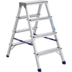 Стремянка Алюмет 4 ступени двухсторонняя алюминиевая