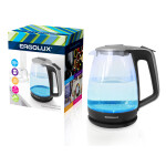 Чайник электрический Ergolux ELX-KG01-C42 серебристый-черный