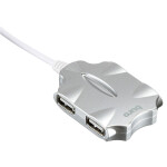 Разветвитель USB 2.0 Buro BU-HUB4-0.5-U2.0 Candy серебристый