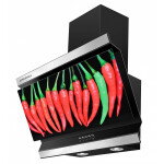 Стекло к вытяжке Maunfeld Berford 60 черный с декором "Перцы"