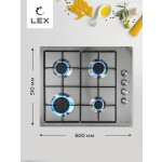 Встраиваемая газовая варочная панель Lex GVS 644-1 IX