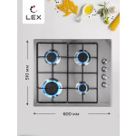 Встраиваемая газовая варочная панель Lex GVS 644-1 IX