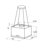 Каминная вытяжка Maunfeld Box rope (Isla) 50 черное стекло