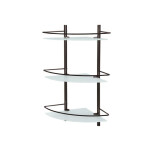 Полка стеклянная угловая тройная WasserKraft K-3633 темная бронза