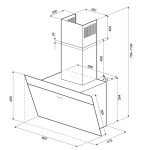 Каминная вытяжка Krona Kristen S 900 white/inox