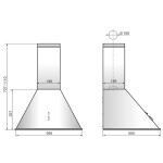 Каминная вытяжка Elikor Омега 60Н-650-К3Д черный/золотистый