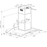 Островная вытяжка Maunfeld Ancona PlusA 90 белый/прозрачное стекло