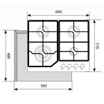 Встраиваемая газовая варочная панель Lex GVG 6040-1 IV Light