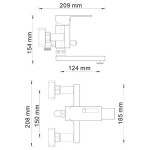 Смеситель для ванны WasserKraft Alme 1501 хром