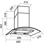 Каминная вытяжка MBS Ruta 160 Glass