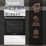 Газовая плита Weissgauff WGS G4G02 WS