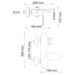 Смеситель для ванны WasserKraft Dinkel 5801 хром