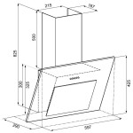 Каминная вытяжка Krona Freya 600 white PB
