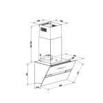 Каминная вытяжка Maunfeld Mersey 60 нержавеющая сталь/черное стекло