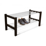 Полка для обуви Sheffilton SHT-SR9 венге/алюминий/металлик