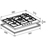 Встраиваемая газовая варочная панель Zigmund & Shtain G 16.7 X