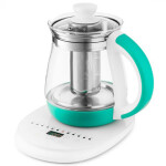 Чайник электрический Kitfort КТ-6130-3 белый/бирюзовый