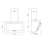 Каминная вытяжка Elikor Коралл 60П-430-К3Д белый/белое стекло